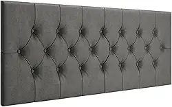 Cabeceira Dobrável para Cama Box Casal, Estofada em Linho 1,40 M (Cinza)