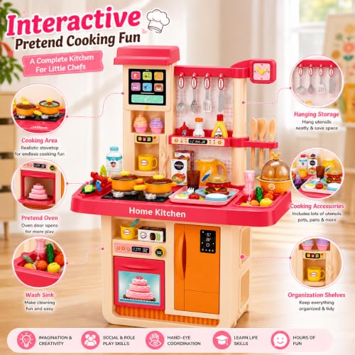 Image of Kids Kitchen Play Set with Lights & Sounds (Multicolor)
