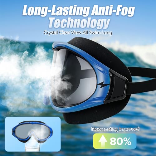 Image of Seago Swim Goggles Adult Youth Anti-Fog Wide Clear View Pool Goggles