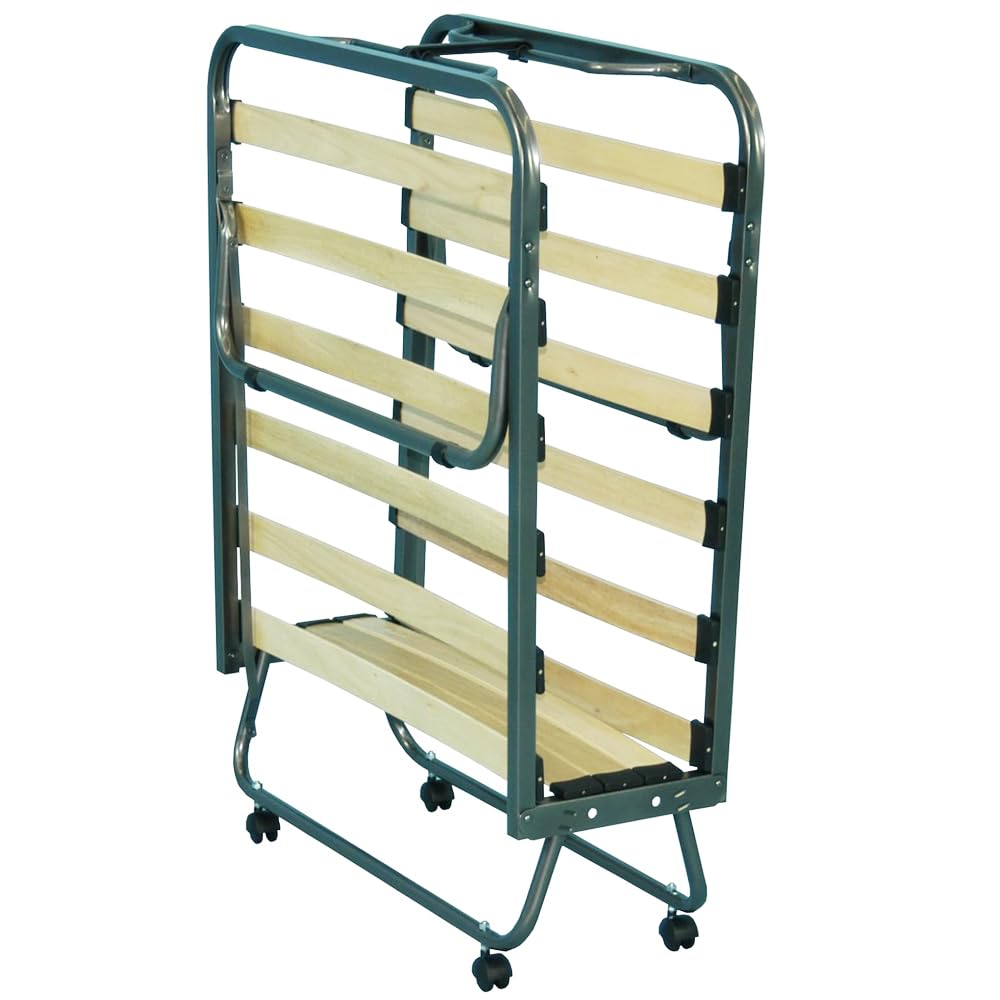 SEDIAOFFICE - Brandina Pieghevole con Materasso e Apertura Automatica Made in Italy, Letto Singolo a Scomparsa (80x200) Letto Pieghevole Singolo con Materasso Alto 10cm (Bianca, 15 Doghe)