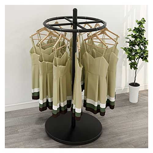 XCHSXYL Perchero Redondo para Colgar Ropa, Perchero portátil de pie para Uso doméstico y minorista (Color Negro)