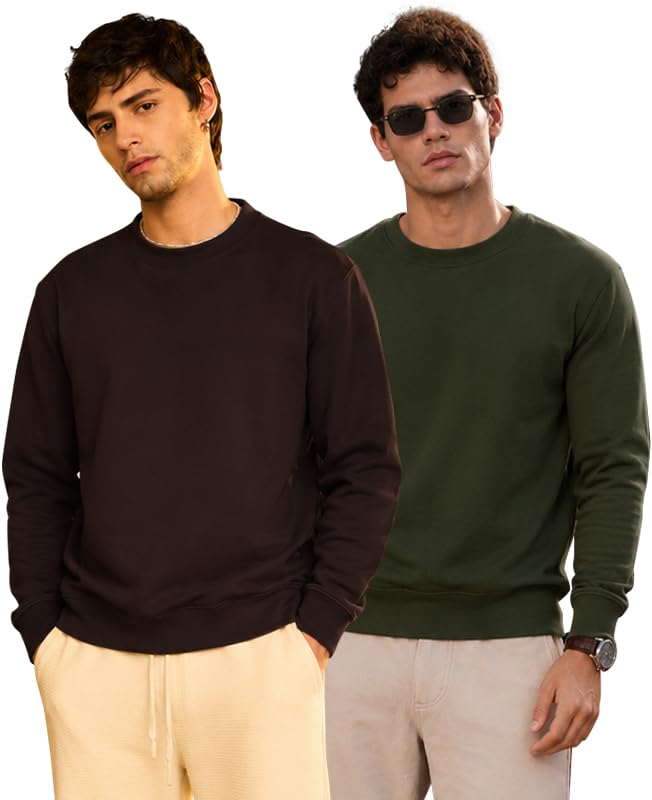 Image of Sleepynuts Men's Full Sleeve Round Neck Fleece Sweatshirt