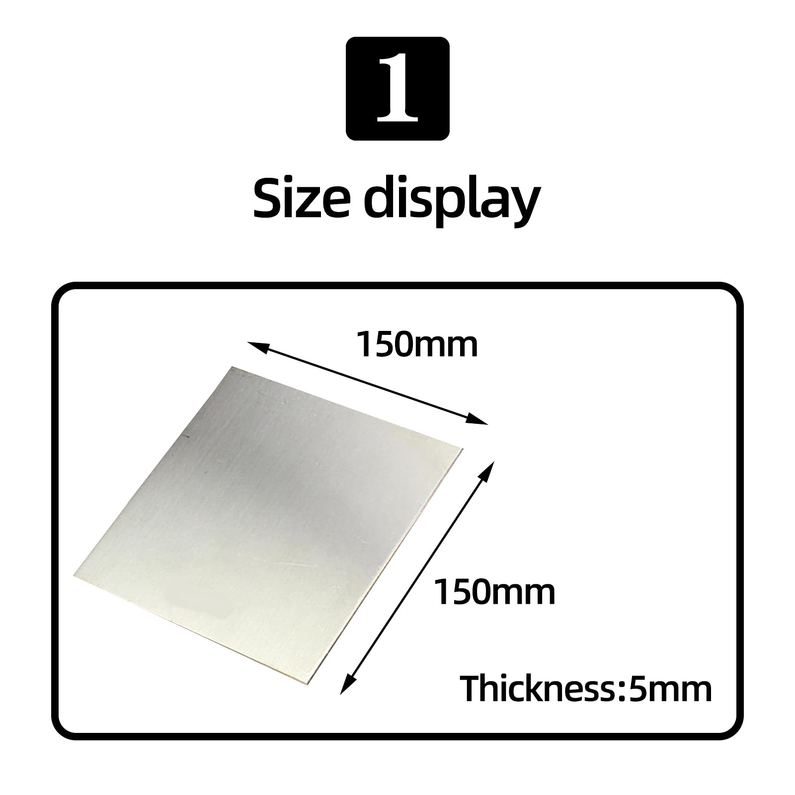 Piastra in Lamiera Di Acciaio Inox Spessa 5 Mm, Lunghezza Laterale 50-200 Mm per Lavorazione Di Parti, Materiale Metallico, per Uso Industriale Decorazione/Side Length:150Mm