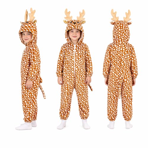 Image of Raj Costume Animal Fancy Dress Costume for Boys & Girls | Hooded Full Body Wildlife Zoo Animal Jumpsuit | Soft Costume for School Function, Fancy Dress, Halloween, Birthday, Cosplay & Role Play