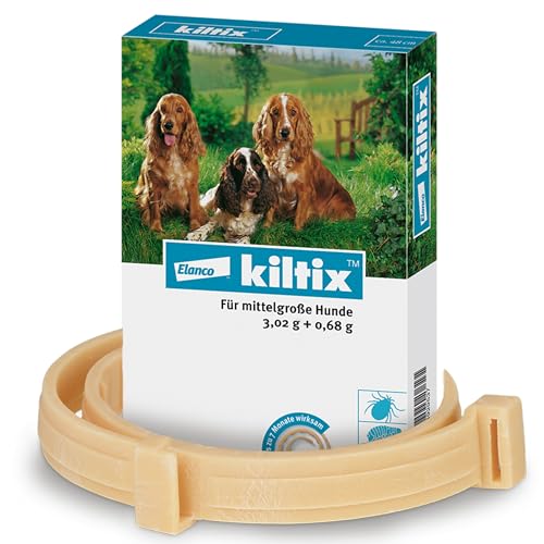 Kiltix Zecken- und Flohhalsband für mittelgroße, aktive Hunde