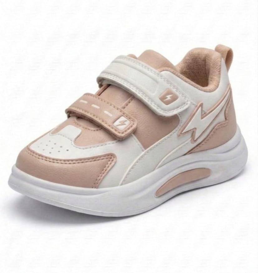 Image of HOOH Kids Athletic Sneakers with Double Hook and Loop Straps Lightweight Shoes with Aesthetic Design for Baby Boys and Girls for Age 12 Months to 9 Years