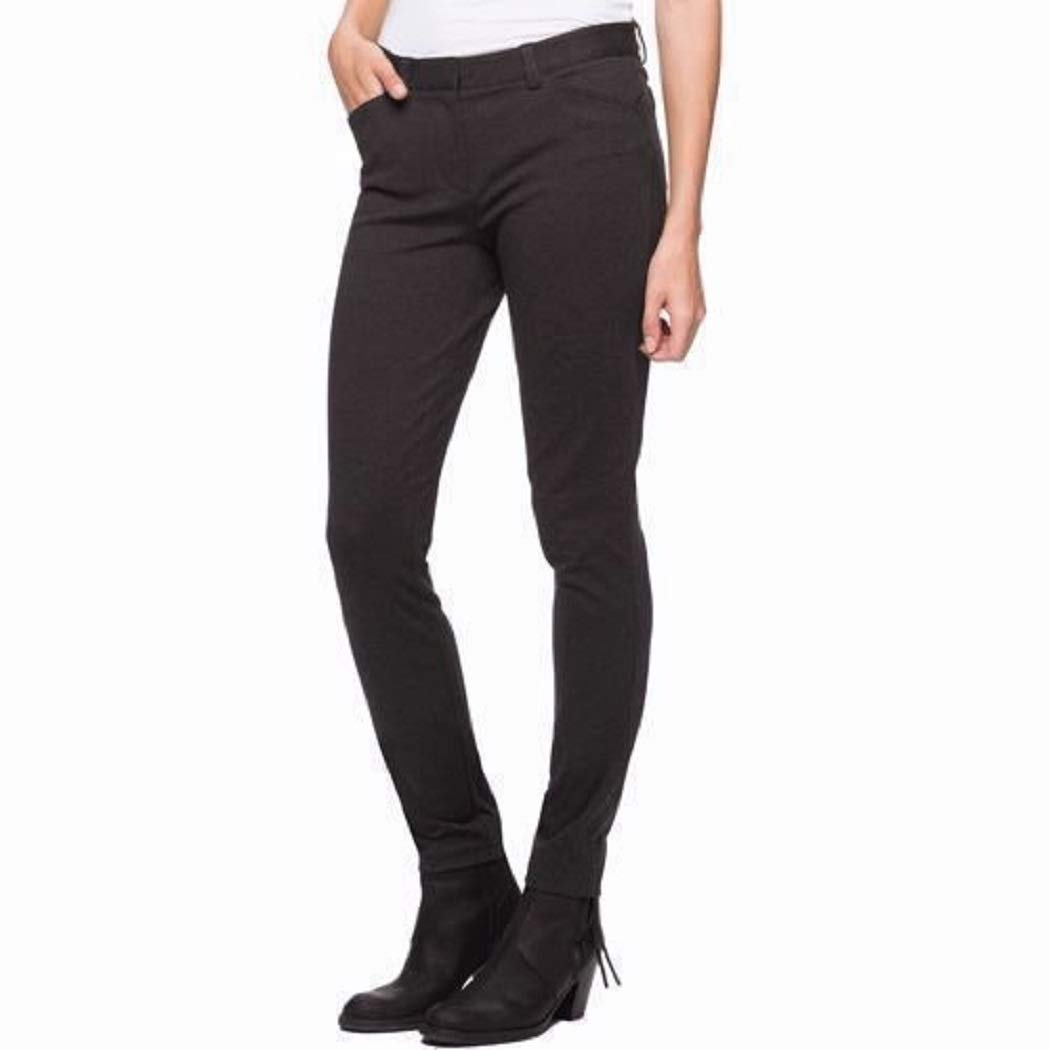 Andrew Marc Womens Ponte Stretch Pant 2 Charcoal