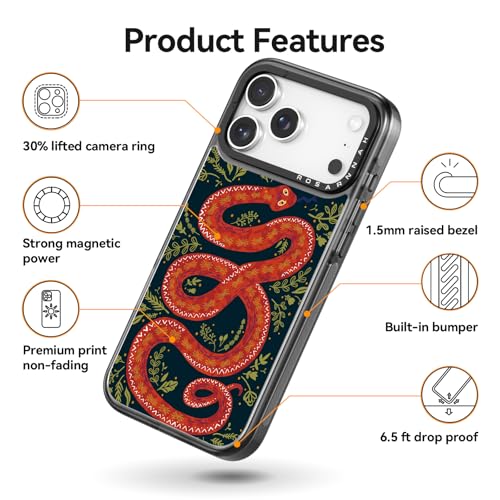 Coque iPhone 17 Pro MagSafe antichoc 2m Rosarnnah serpent gothique - 6