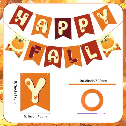 Image of Happy Fall Pumpkin Banner Sign Fall Party Banner Garland