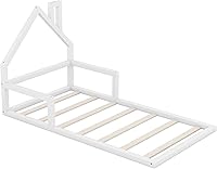 Vista 6 de Bellemave Marco de cama de suelo de tamaño individual, marco de cama de madera con cabecera en forma de casa, cama Montessori tamaño individual