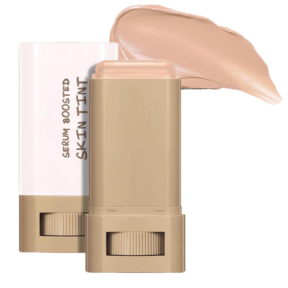 TAIKELOP Serum Boosted Skin Tint Hydrating Tinted Moisturizer Lightweight Solid Tinted Foundation Stick for Flawless Sheer to Medium