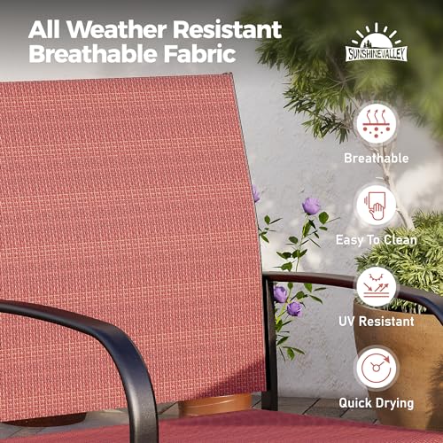 Image of SUNSHINE VALLEY 9pc Patio Dining Set, Extendable Metal Table & 8 Chairs