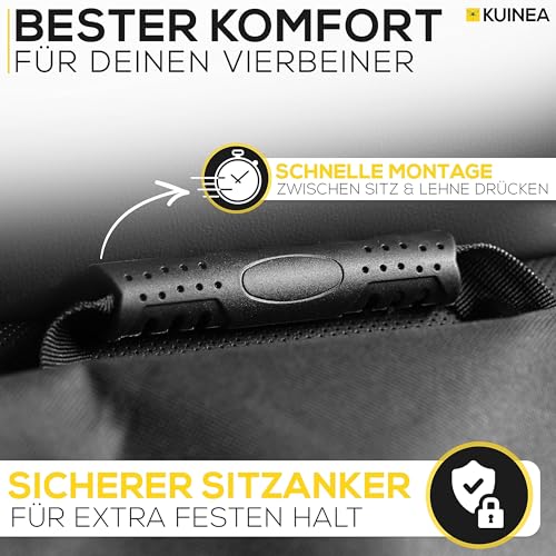 KUINEA® Extra Stabiler Hunde Autositz Rückbank - GRATIS Hundegurt - kleine bis mittelgroße Hunde - Autositz Hund wasserdicht, Hundekorb Auto, Hundesitz Auto, Hundeautositz, Dog car seat
