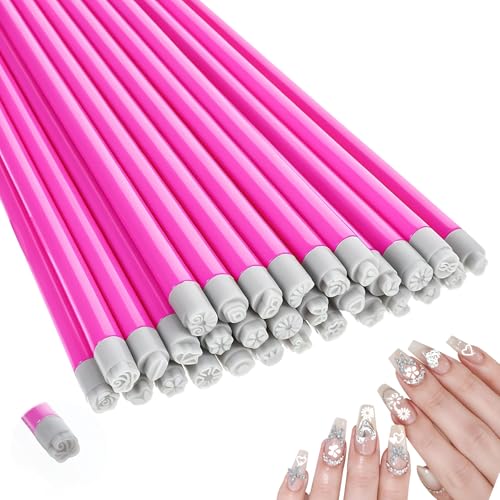 Classicseali 30PCS Nail Art Stamp Pen Set Silicone Nail Stamp Pen