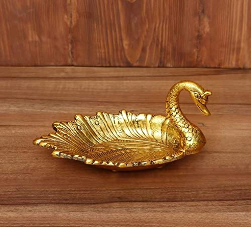 Image of CraftVatika Metal Swan Shape Dry Fruit Serving Tray, Snacks, Floating Flowers for Home Decoration Table Dining Decor (Set of 1)