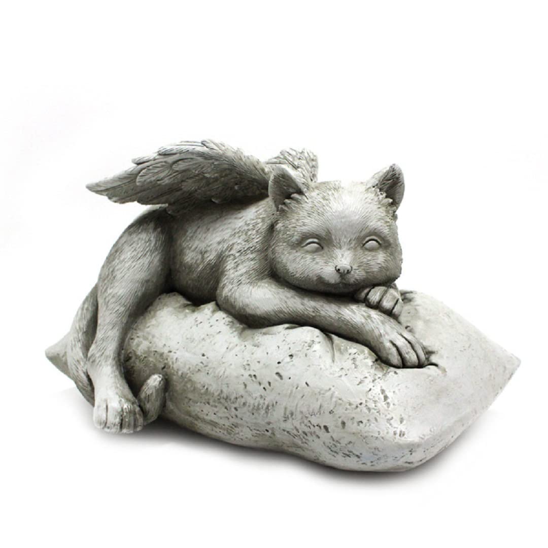YOOTOM Gato ángel Estatua Conmemorativa para Gatos, Piedra Conmemorativa para Mascotas, Lápida para Gatos, Marcador de Tumba de Resina, Regalo conmemorativo del Gato