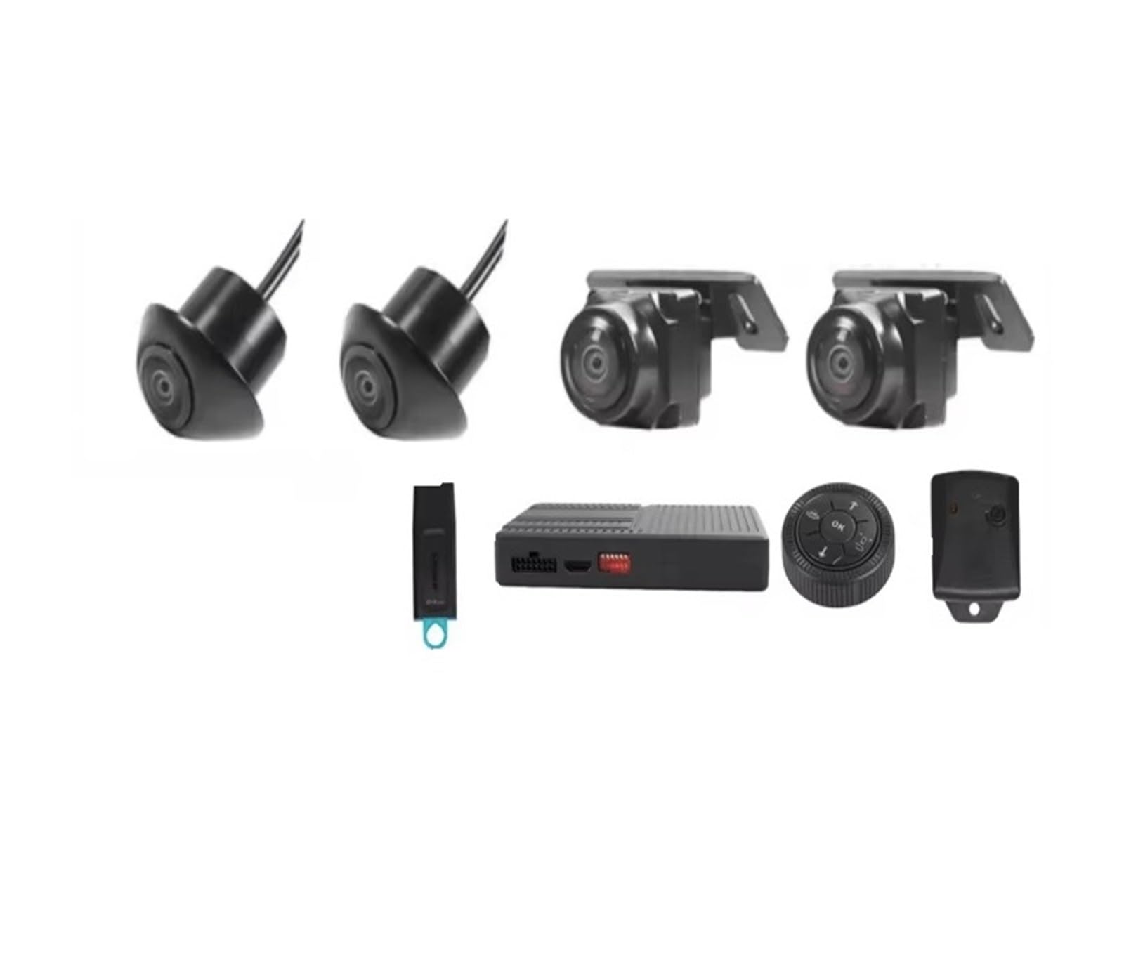 Rückkamera Für Android Radio Car 3D Ai 360 Surround View Vogelansicht Kamera Mit Kalibrierungstuch / 64G USB/Schocksensor Rückfahrkamera