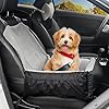 LBFO Dog Car Seat, Puppy Car Seat with Storage Pockets and Clip-On Safety Leash, Washable Coral Fleece Pet Car Seat for Small Medium Dogs, Cat Car Seat for Travel Dog Car Bed