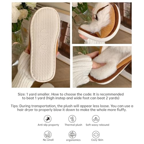 Cute bow Women's Fuzzy Memory Foam Slippers Fluffy Winter House Shoes Indoor and Outdoor2