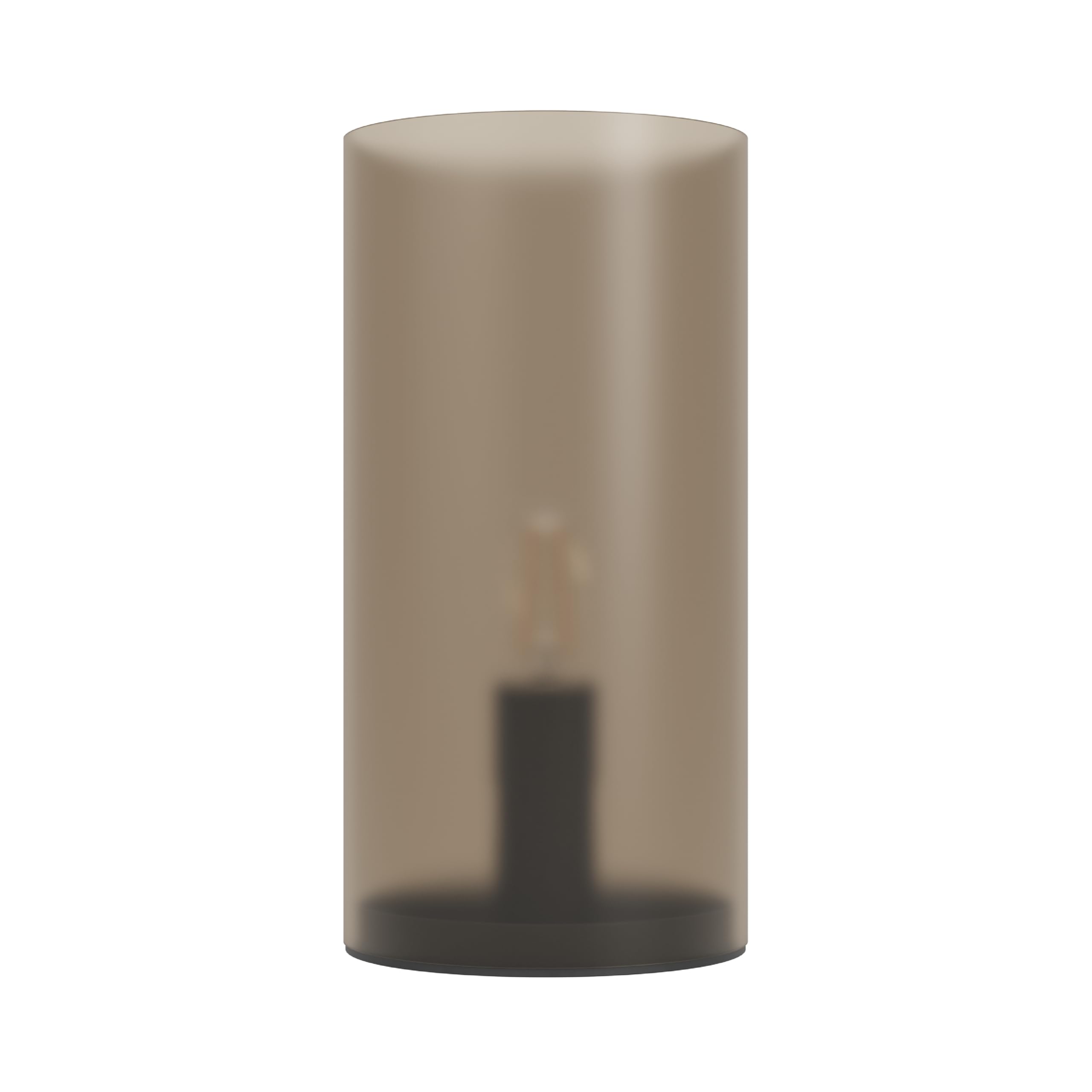Eglo Table lamp Geo, Cylindrical Bedside lamp, Room Decoration Bedroom, Elegant Living Room Lighting, Glass and Plastic in Sand Colour, E14 Socket, Ø 10 cm