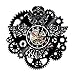 FAQUAN Płyta winylowa sowa mechaniczna koła zębate winylowy zegar ścienny, art deco oryginalny prezent unikalny dekoracyjny zegar winylowy 12 cali (30 cm)