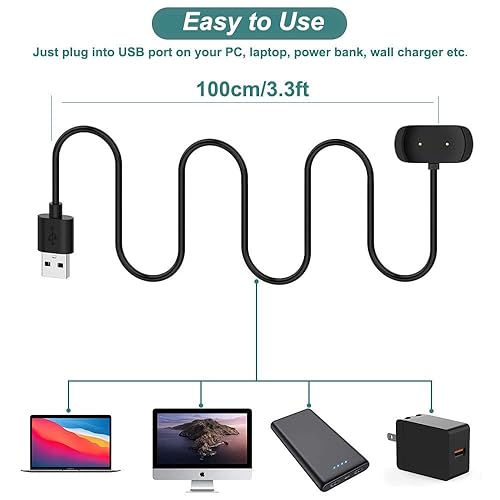 Miniatura 6 de Kissmart Cable de carga para Amazfit Bip 5, Bip 3, Bip U, T-Rex Pro, GTS 4 Mini, GTS 2, GTS 2 Mini, GTS 2e, GTR 2, GTR 2e, GTR Mini, activo, cable
