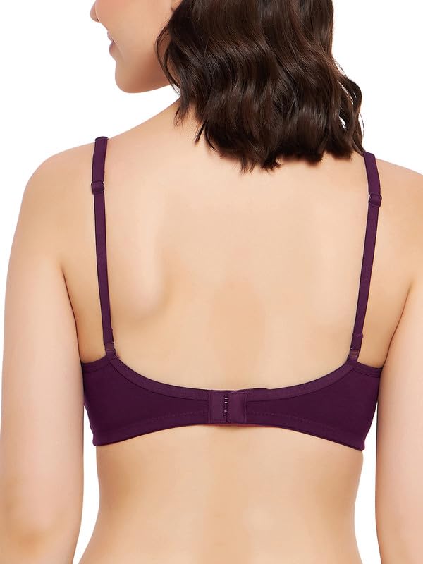 Image of Clovia Women's Cotton Non-Padded Non-Wired Full Figure T-Shirt Bra - Purple