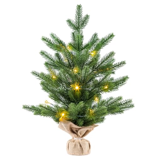 GREENSAPPIRE 50cm Christmas Tree 20 inch Pre-Lit Artificial Mini LED