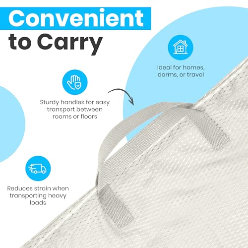 Handy Laundry Mesh Laundry Bags 24 x 36 Inches, 2-Pack - Extra Large Heavy Duty Bag with Handles & Shoulder Strap, Breathable, Machine Washable for Dorm, Travel, Bedding & Storage - Grey by Handy Laundry - Image 6