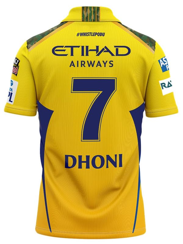 Image of Sports Chennai Thala Dhoni 7 CSK Jersey 2024