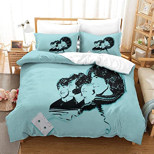 The Beatles Ensemble De Literie Groupe de Rock Housse De Couette 3D Rock ‘n’ Roll Thème Housse De Couette Microfibre… - Les Beatles, Paul McCartney, John Lennon, RIngo Starr, George Harrison The Beatles Ensemble De Literie Groupe de Rock Housse De Couette 3D Rock 'n' Roll Thème Housse De Couette Microfibre…