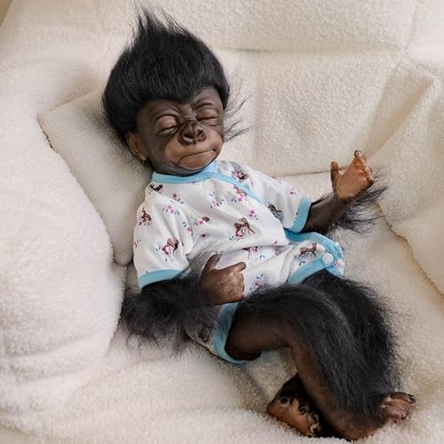 Muñeco Reborn Bebé Mono Realista 18 Pulgadas miniatura 5