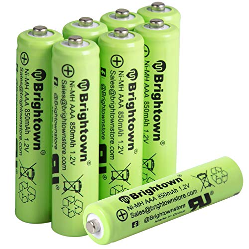 NiMH Rechargeable AAA Battery Pack of 8, 850mAh 1.2v Pre-Charged Triple A Solar