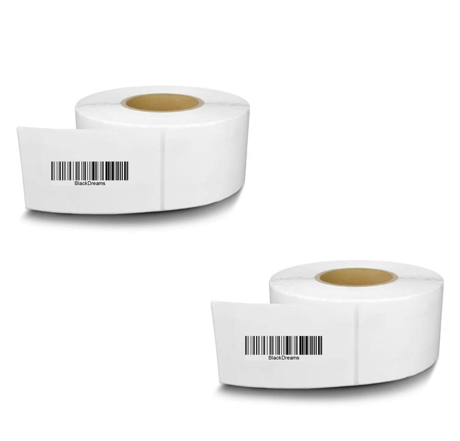 BlackDreams® DT 75mm x 125mm (3" × 5" Approx) Direct Thermal Address Shipping Labels Printer Sticker for E-Commerce 300 per Roll - Pack of 2