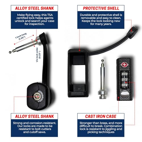 Image of TSA Approved Travel Gun Lock, Cut-Resistant Child-Safe Padlock, White
