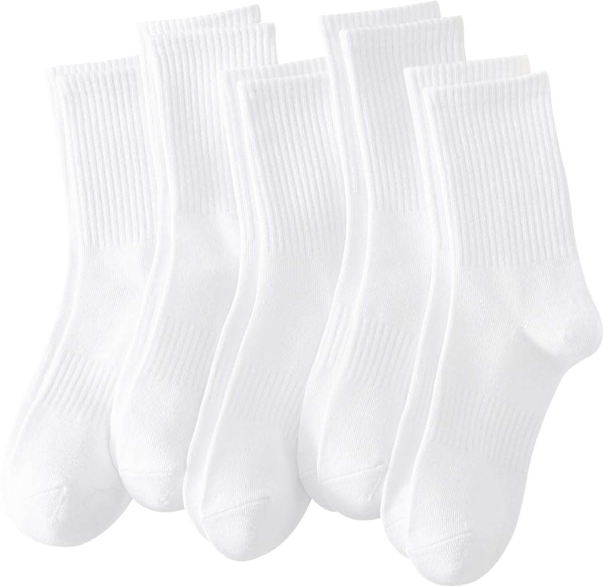 Womens Crew Socks Cotton Long Gym Socks Lightweight Athletic Running Socks