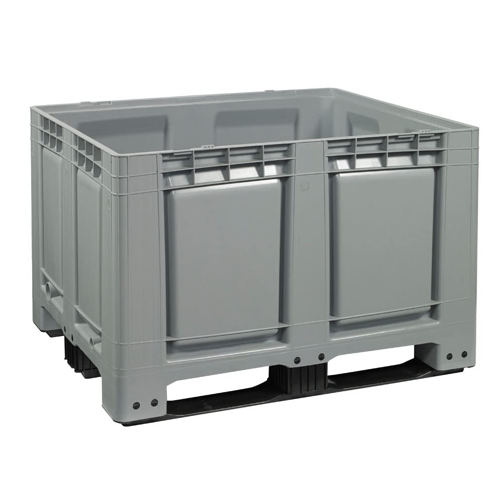 Logiplast 3 Stück Palettenbox LxBxH: 1200 x 1000 x 790 mm geschlossen mit 3 Kufen in grau