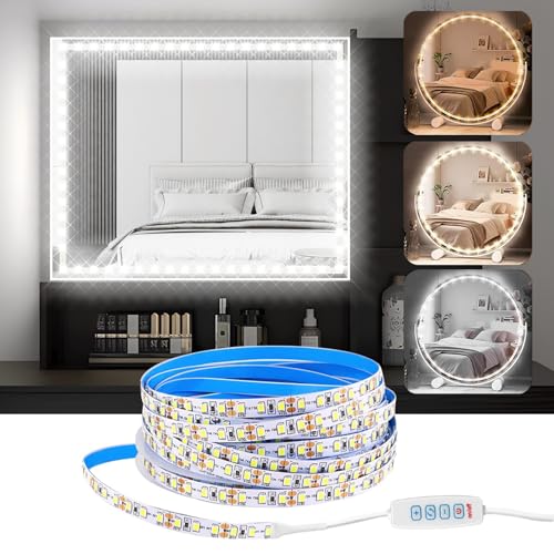 Lot de 2 bandes LED intensité variable 2 m interrupteur 3 couleurs 9 niveaux