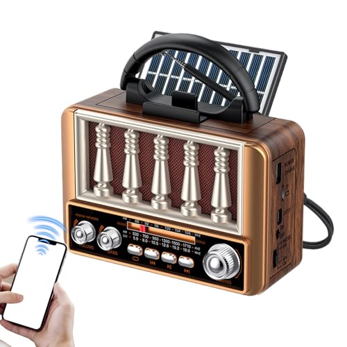 Radio Vintage - Altavoz Am/FM Recargable por USB,Radio Impermeable Vintage para Exteriores,para Escritorio De Oficina Mesita De Noche Jardín Camping Senderismo Adultos Ancianos
