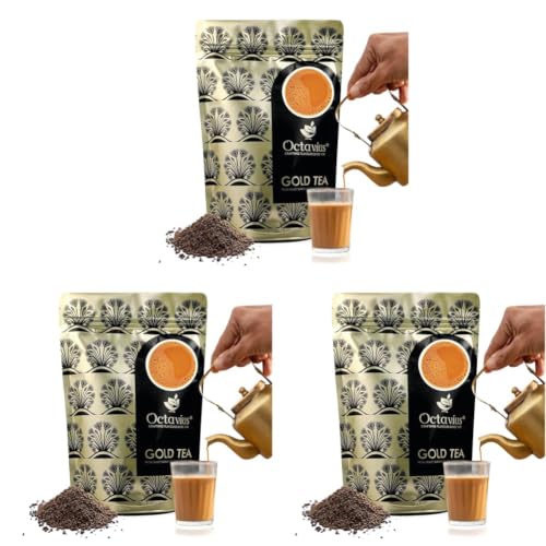 Image of Octavius Gold Tea 1kg | Assam & Darjeeling Blend | 15% Long Leaf Chai | Strong & Aromatic Chai Patti | Premium Black Tea | Rich Taste | 500 Cups (Pack of 3)