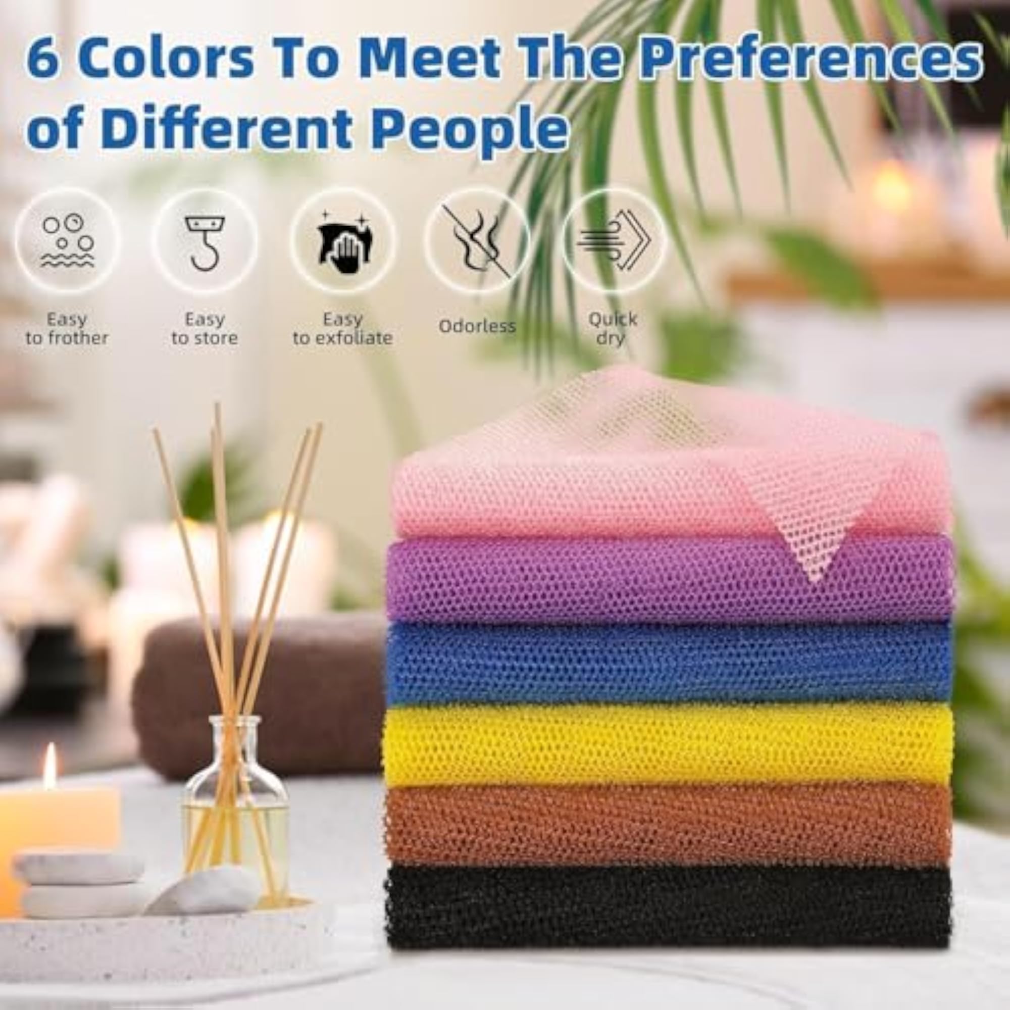 2 pcs African Net Bath Sponge for Exfoliating & Deep Cleansing