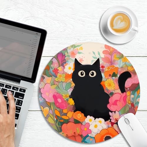 Hancynir H001-CATF-MUL Black Cat Small Mouse Pad thumb #1
