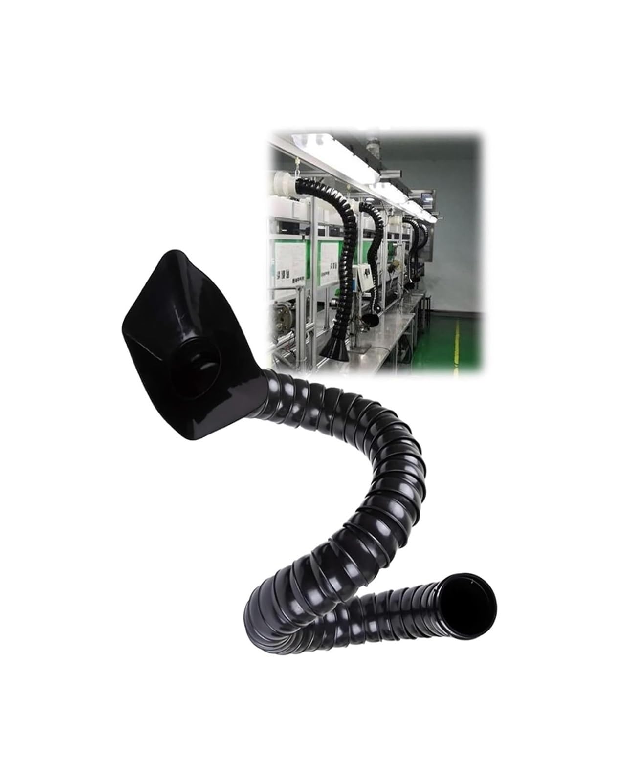 Fume Extractor Arm, Fume Extractor Arm with Hood 2in 3in 360 Degree Hose L80-200cm for Welding(Dia7.5cm,L200cm/6.6ft)