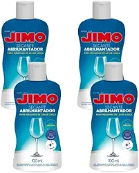 Kit com 4 Jimo Secante Abrilhantador 100ml Para Lava-Louças Máquina Secagem Rápida Brilho Antimanchas Cozinha