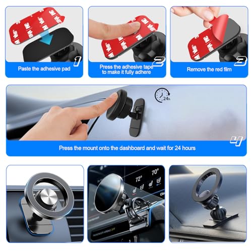 Sticky Adhesive Pad Replacement for Car Dashboard Magnetic Phone Mount Base, pop-tech 8pcs VHB Double Sided Sticker Heat Resistance Tape for Magnet Cellphone Holder & Windshield Dash Cam