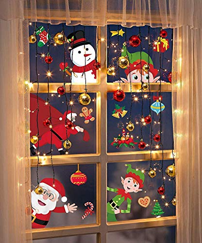 90Shine 90SHINE-XMAS CLINGS 314 Pcs 12 Sheets Christmas Window Clings Snowflake Decorations thumb #1