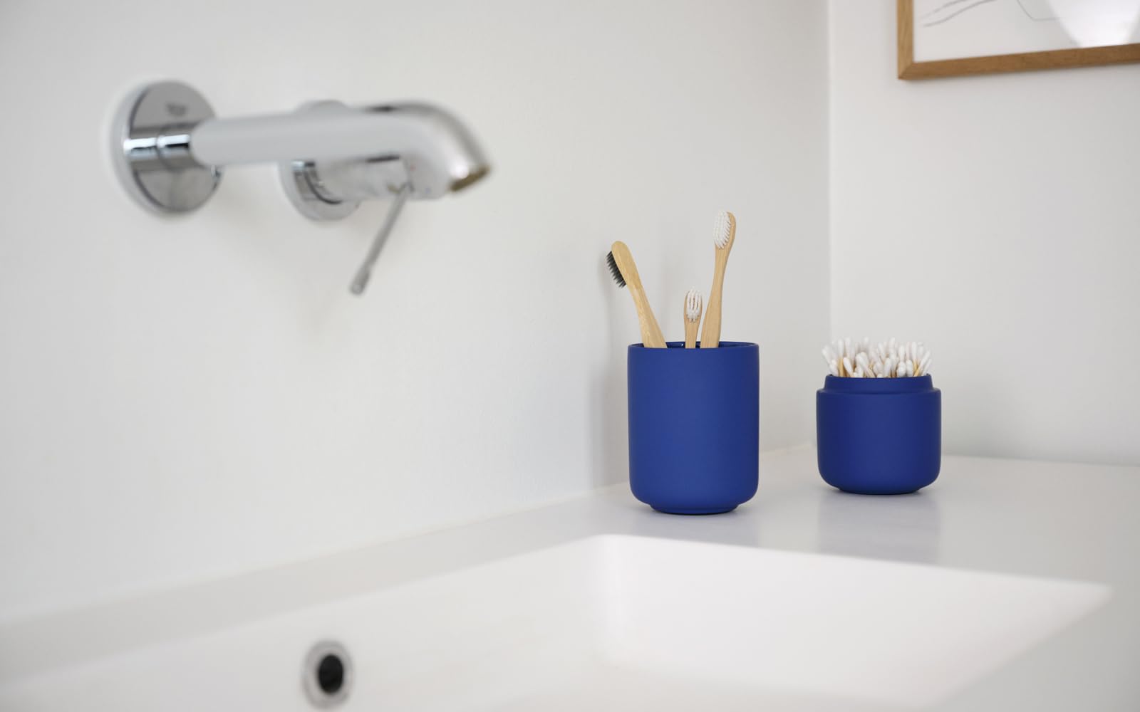 ZONE DENMARK Ume Toothbrush Cup Diameter 8.5 x 10.5 cm Indigo Blue - Image 2