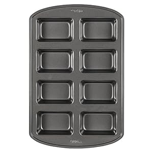 Wilton Perfect Results Non-Stick Mini Loaf Pan, 8-Cavity, 15.2 IN x 9.5 IN x 1.6, Gray