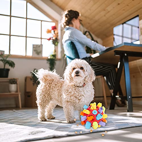 Jodsen Snuffle Mat for Dogs, Interactive Dog Toys Ball, Puzzle Toy, Feeding Mats, Foraging Mat, Ball Dogs Sniffing Natural Skill, Stimulation Small Medium Pets, Red - Image 3