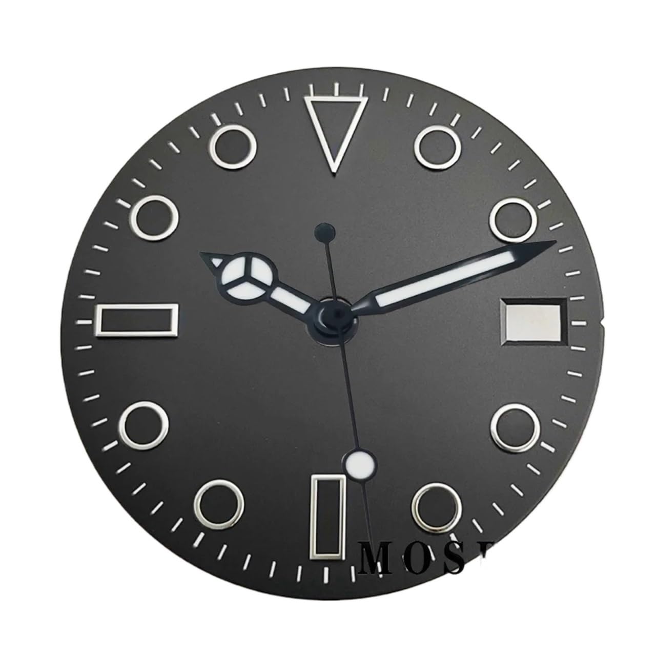 1 szt. 28,5 mm NH35 NH36 Tarcza zegarka z rękami Sterylne czarne białe twarze Akcesoria do mechanizmów automatycznych(Dial with Hands 2)